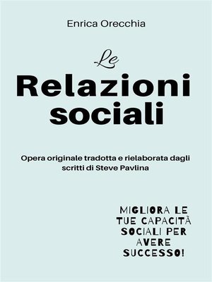 cover image of Le relazioni sociali